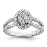 14K White Gold Lab Grown Diamond VS/SI+ G+ Cluster Ring